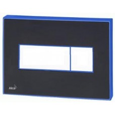 Кнопка управления с цветной пластиной (Черный – глянцевый) - светящиеся (Голубой)  M1474-AEZ111